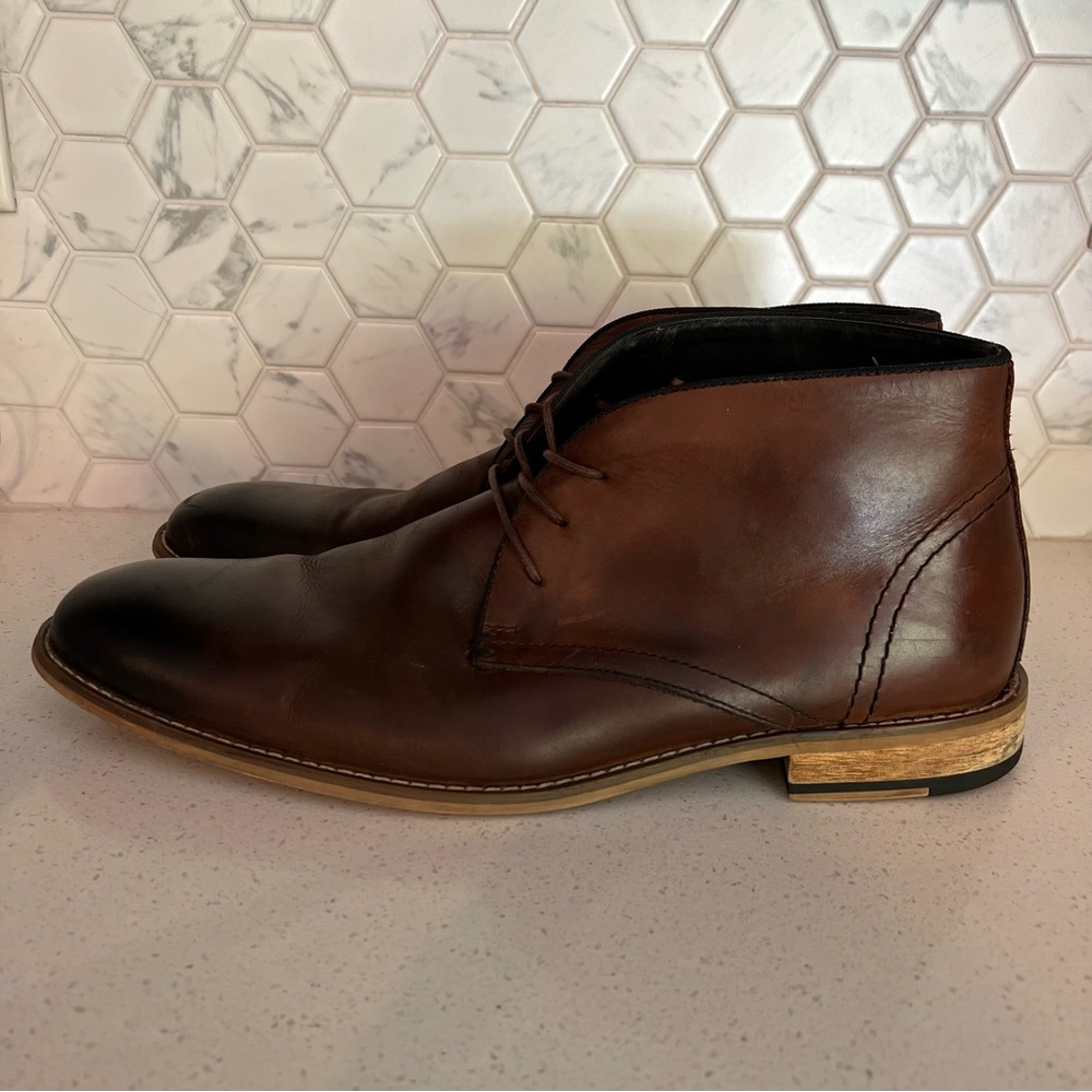 JOSEPH ABBOUD brown boots, lace booties, size 12
